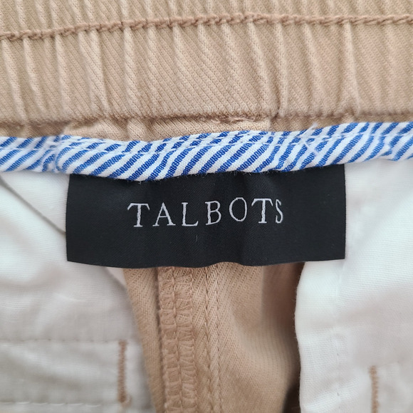 Talbots Jogger Pants SZ Medium Tan Khaki Cotton Lyocell Elastic Waist Pockets - Picture 9 of 12